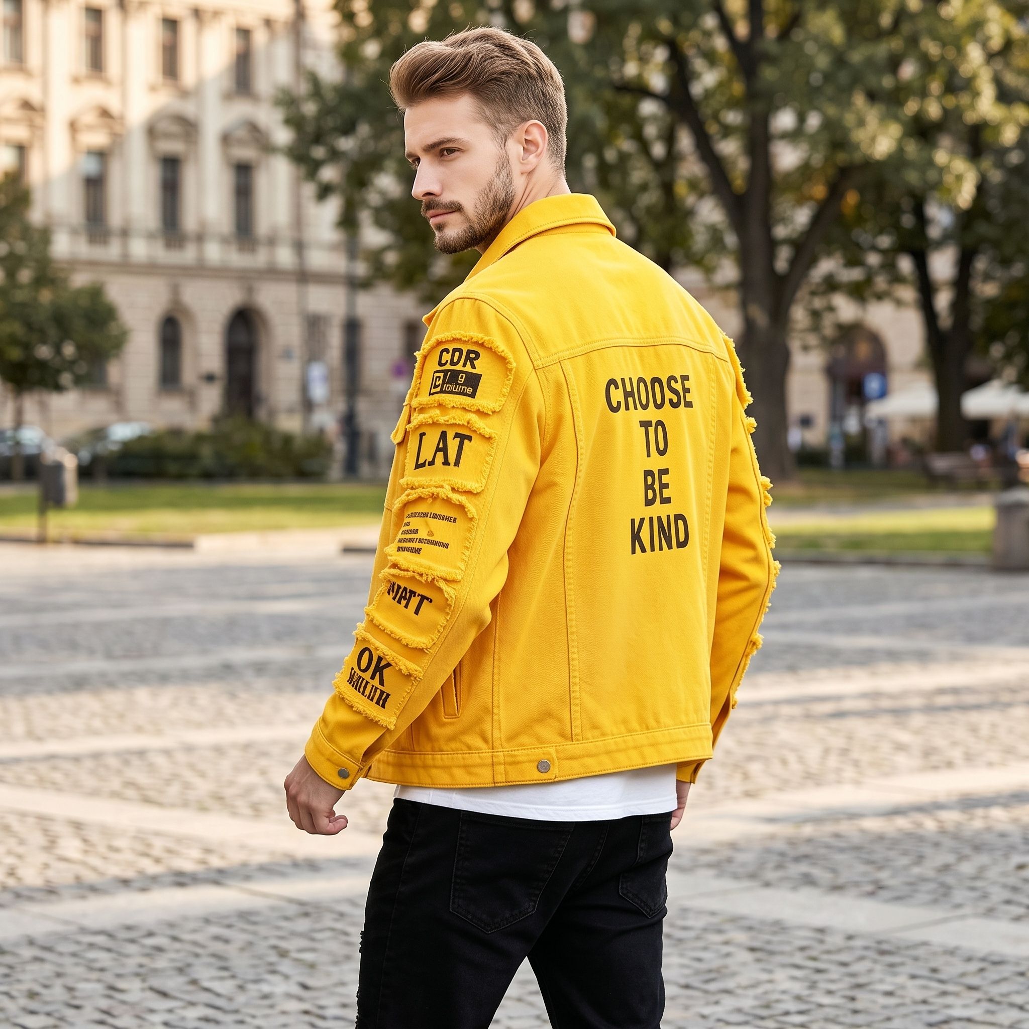 ヨーロッパおよびアメリカのメンズデニムジャケット。秋のトレン - Streetwear Brand Denim のレビューと価格