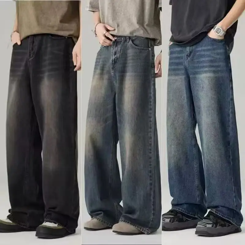 韓国ファッション メンズ ワイドレッグジーンズ 2025年秋 - Streetwear Brand Denim のレビューと価格